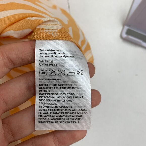 H&M A Line Dress Womens XS Extra Small Floral Pleated Shoulders Elastic Cuff - Picture 10 of 12